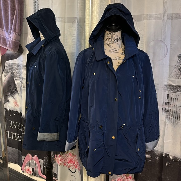 NWT Charter Club Water-Resistant Hooded Anorak Jacket - Navy - Picture 3 of 8